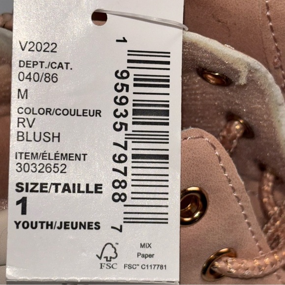 The Children’s Place Girls Blush Quilted Zip Lace-Up Boots Size 1 Youth - Picture 7 of 11